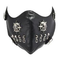 Anti-Dust Sport Mask Spikes Studded Leather Mask,Punk Biker Motorcycle Rock Half Face Mask Halloween Cosplay Costumes 1