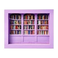 Nerimo knygų lentyna Miniatiūrinė biblioteka su 200 vnt. mini knygų balta