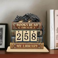 Creative Wooden Reading Counter Cartoon Flying Dragon Image 2D Reading Challenge Tracker Home Decoration Home Decoration