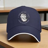 Popeyed Sailor Man Quote What I Yam Casual Baseball Cap  Running Hippie Trucker Hat Sun-Proof Unisex Men Y2K Cool Snapback Cap One Size
