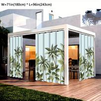 1 vnt lauko užuolaidos, vandeniui atsparios QutdoorGarden užuolaidos, modernaus minimalistinio stiliaus Gamtos teminės kiemo užuolaidos, atogrąžų augalas W138X214H(cm) 1PC