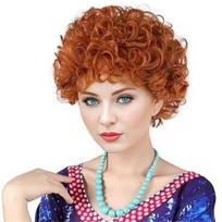 Sintetinis Ice Spice perukas Banguoti trumpi afro garbanoti perukai moterims Oranžinės raudonos rudos spalvos plaukai Pūstas Helovino kostiumas Moteriškas Cosplay perukas beige