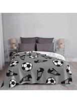 Futbolo Kamuoliai Ir Batai-Pilkas Antklodė Sofai Lova Kelionės Futbolas Futbolo Batai Futbolo Kamuolys Sportiniai Batai 75X95CM pilka spalva