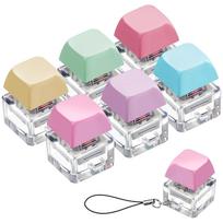 3/6PCS Keyboard Fidget Toy Keyboard Keychain Decompression Toys Button Stress Relief Gifts for Office School pink