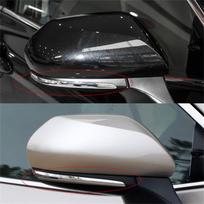 Dešinės keleivio pusės veidrodėlio apatinės apdailos juostelė chromuota, skirta Toyota Camry 2019-2023