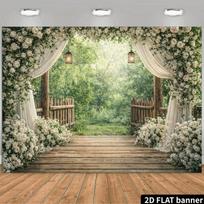 2D Miško Vestuvių Fonas Romantiškas Baltų Gėlių Arkos su Užuolaida Fotografijos Fonas 47.2x31.5inch/120*80cm gray