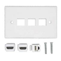 HDMI 2.1 Wall Plate with 2 Ports, 8K Pass-Through, Digital Optical Audio and Cat6 Ethernet Outlet for Seamless Multimedia Connectivity