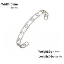 Heart Hollow Bracelet for Women Open Bracelets Stainless Steel Jewelry on Hand Elegant Bangle Accessories Brithady Trend Gifts