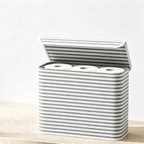 1PC 2L Gray Toilet Paper Storage Rack – Holds 9-12 Rolls, with Lid & Foldable Basket, Standalone Organizer for Toilet Paper, ZSY