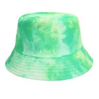 Nauja Medvilninė Vasarinė Sulankstoma Dvipusė Kibiro Kepuraitė Lauko Kepurė Moterims Dažyta Tie-Dye Žvejo Kepuraitė Hip Hop Vyrams Panama Kepurės nuo Saulės green