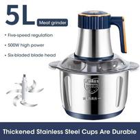 5L Large Capacity Multifunctional Electric Meat Grinder Food Processor Vegetable Slicer for Home Kitchen and Baby Food (as the picture,EU)