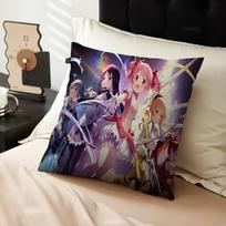 P-Puella Magi Madoka M-Magica Pillow Gifts Home Office Furnishings Bedroom Sofa Car Cushion Cover Case 45X45Cm Peach skin 18*18(CM)-1Pcs