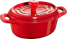 Staub Kepimo ir patiekimo indas Mini Cocotte ovalo formos raudonos spalvos 200 ml