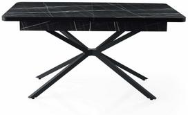 Valgomojo stalas išskleidžiamas Kalune Design Falcon, balta sp./juoda sp., 160 - 200 cm x 90 cm x 79 cm