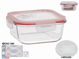 Dėžutė maistui Kitchen&GO Square, 0.8 l, 15.5 cm x 15.5 cm, skaidri sp.