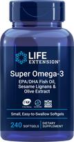 LIFE EXTENSION Super Omega-3 EPA/DHA su sezamų lignanais ir alyvuogių ekstraktu - 240 kaps.