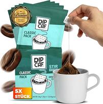 "Dipcaf" lašinama kava, 5 vnt., 50 g, intensyvus skonis, aukštos kokybės filtruota kava praktiškame maišelyje, idealus dovanų rinkinys kavos mėgėjams