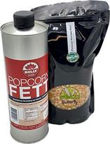 Popkornų rinkinys Butterfly Popkornų riebalai Popkornų aliejus 1 litras pusiau skystas su beta karotinu ir 1 kg aukščiausios kokybės Kinopcorn