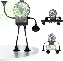 USB stalinis ventiliatorius, juokingas ventiliatorius-robotas su siurbtukais, 3 greičiai, asmeninis mini įkraunamas nešiojamas stalinis ventiliatorius ir telefono stovas, 2 in 1 biurui