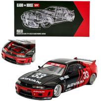 Mini GT Kaido House Modeliukas 1/64 Nissan Skyline GT-R (R33) Kaido Works *ADVAN*, red/black (yra Sandėlyje)