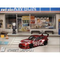 Street Weapon Modeliukas 1/64 Porsche RWB 993 *Coca-Cola* low tail, red (yra Sandėlyje)