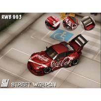 Street Weapon Modeliukas 1/64 Porsche RWB 993 *Coca-Cola* high tail, red (yra Sandėlyje)