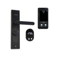 Išmanioji durų spyna Shelly LOQED-B (juoda, Wi-Fi, Bluetooth, PIN, atrakinimas lietimu)