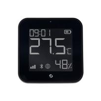 Temperatūros, drėgmės ir apšvietimo jutiklis Shelly BLU HT Display ZB (juodas, Wi-Fi, Bluetooth, Zigbee)