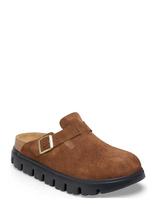 Birkenstock - Boston Chunky Leve Dark Tea/Black - Plokščiakulniai bateliai - Ruda