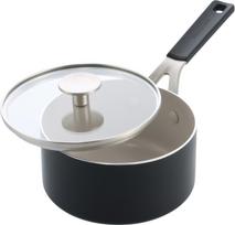 Kitchenaid - Coloured Aluminum Saucepan with Lid - Matte Black - 16 cm