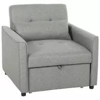 3-in-1 miegamoji kėdė, išskleidžiama sofa-lovos kėdė su reguliuojamu atlošu, pilka