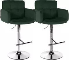 2 vnt. komplektas baro kėdžių Los Angeles, aksomas, chromas