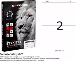 Emerson Lipnios etiketės 210x148mm EMERSON 030 QCT eta4t210x148we baltas 1000 lapų*2vnt.