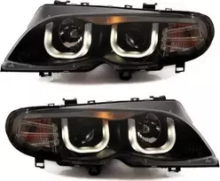 MTuning halogeninių lempų rinkinys juodas BMW 3 E46 Facelift 2001-2005