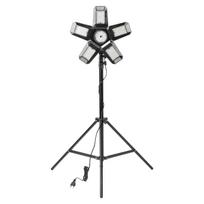 Įrankiai ir matavimo prietaisai // Įrankių, priedų naujienos // RIGEL LED zestaw: lampa warsztatowa składana 5-skrzydłowa 55W + statyw + adapter