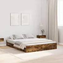 Lova su daiktų laikymo vieta Rūkyta ąžuolas 140 x 200 cm