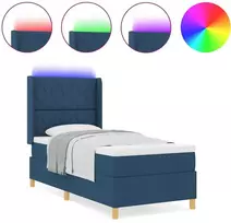 Kiemas lova su LED juostelėmis Mėlyna 100 x 200 cm audinys