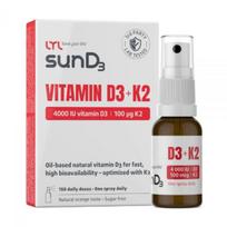 LYL purškiamas maisto papildas SUN D3 + K2 4000 TV, 15 ml