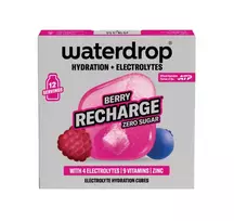 Papildas Waterdrop Vitamin Hydration + Electrolytes Cubes 12P - strawberry recharge