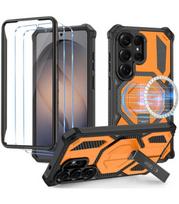 Oranžinis dėklas + stikliukas Samsung Galaxy S26 Ultra telefonui "Tech-Protect MagBlast Magsafe + Glass 2-Pack"