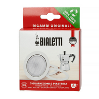 3 gasket + 1 filter 6 cups Bialetti