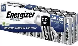 „Energizer Ultimate“ ličio L91 mignon AA baterijos, 20 vnt. pakuotė
