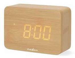 Radijo žadintuvas Nedis cyfrowy radio budzik drewniany CLDK2008BN