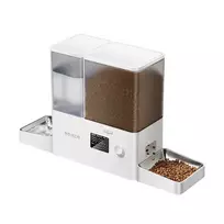 Rojeco 2-in-1 Pet Water Fountain 3.5L  AND  Feeder 5L Button Version (white)