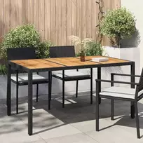 Sodo stalas Juoda 150 x 90 x 75 cm poliratanas