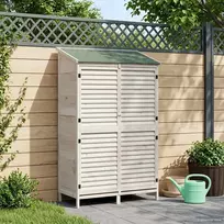 Sodo Sandėlys Balta 106 x 56 x 176,5 cm Kietasis pušinis medis