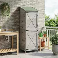 Sodo Sandėlys Pilka 59,5 x 56 x 176,5 cm Kietasis pušinis medis