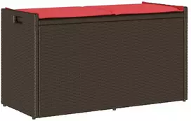 Lauko baldų komplektas Lauko laikymo suolas su pagalvėlėmis rudos spalvos 100 cm