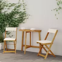 Lauko bistro kėdės 2 vnt. Kreminė balta