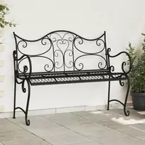 Lauko baldų komplektas Sodo suolas 2-Vietų skaičius 114 x 56,5 x 90 cm Plienas Juoda